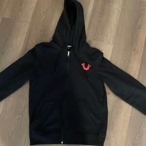 True Religion Black Zip-Up Hoodie